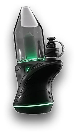 Focus V Carta Sport in Black electric dab rig with green LED glow